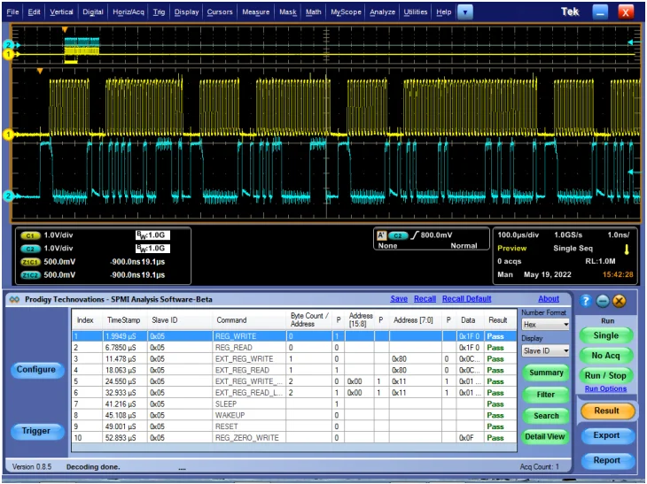 SPMI Electrical Validation and Protocol Analysis Software