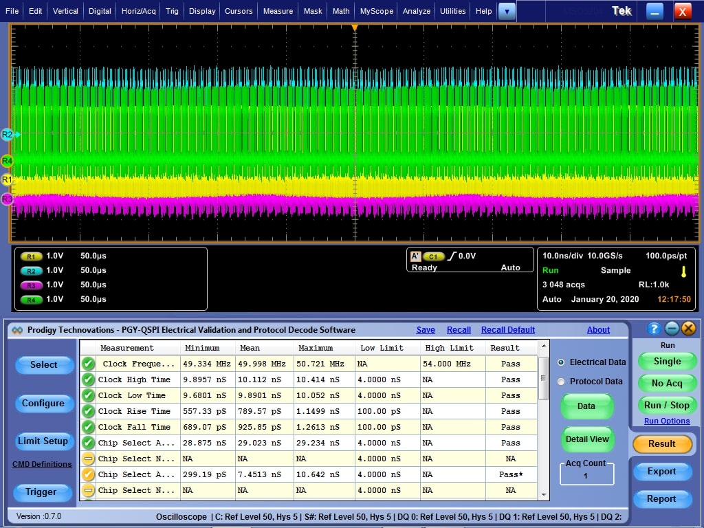 QSPI Electrical Validation and Protocol Decode Software