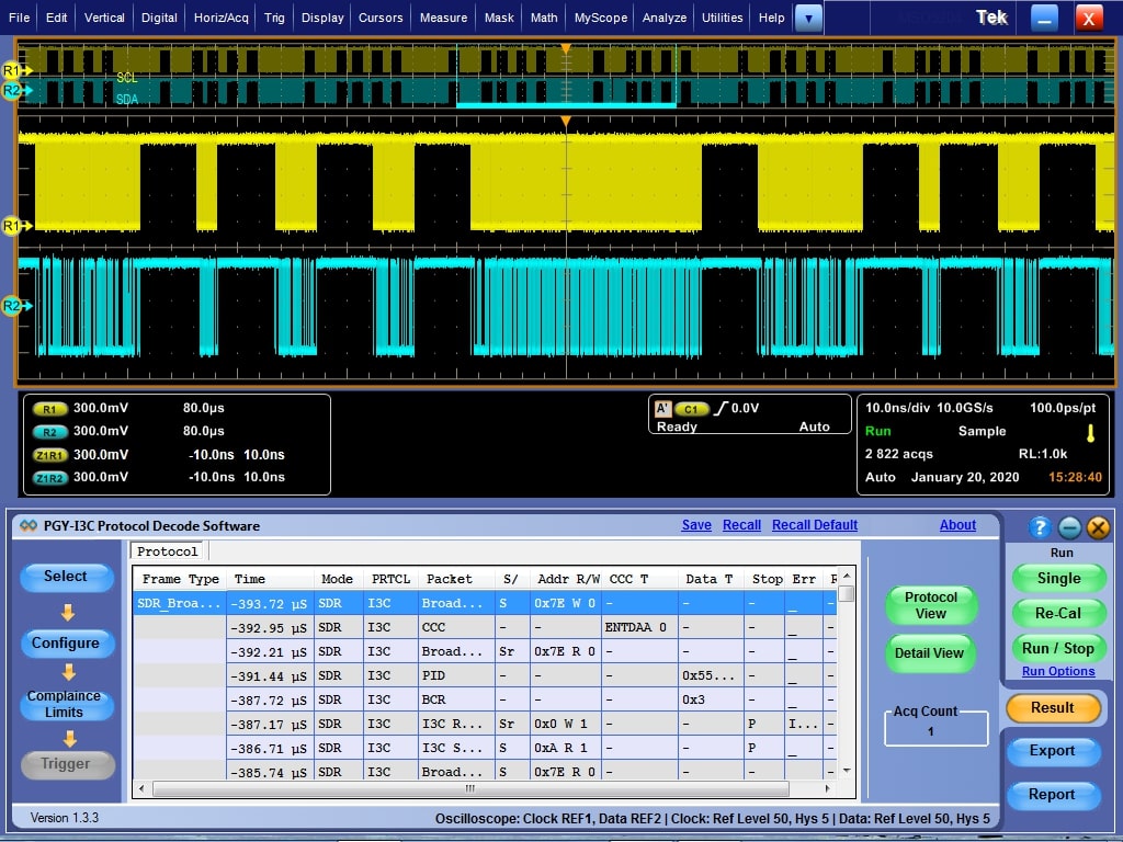 I3C Protocol Trigger & Decode Software